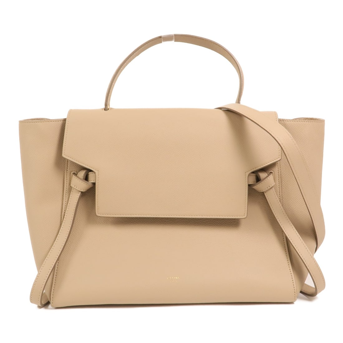 Celine Micro Belt 2way Shoulder Bag Beige Calfskin Leather Gold Hardware (1 of 18)