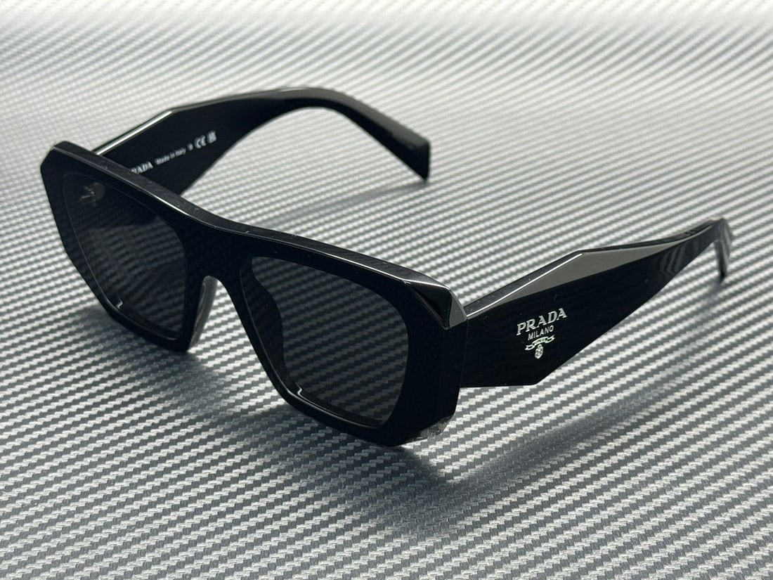 Women's Prada PR B18S Black Frame 53mm Dark Grey Lens Sunglasses (1 of 4)