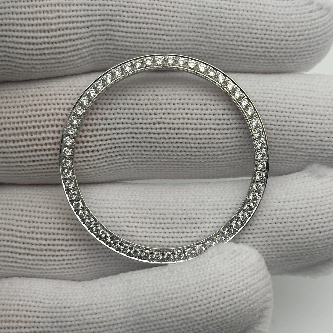 Custom Alloy Bezel with 1.10ct Lab Diamonds for Rolex Datejust 36mm: Custom Alloy Bezel with 1.10ct Lab Diamonds for Rolex Datejust 36mm Elevate your Rolex Datejust with this custom alloy bezel set with lab-grown diamonds weighing approximately 1.10ct. Designed for the