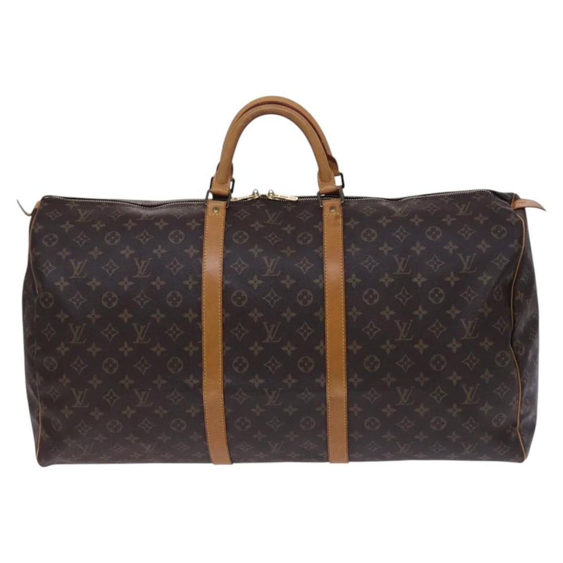 Keepall Monogram Canvas Travel Bag by Louis Vuitton Unisex: Keepall Monogram Canvas Travel Bag by Louis Vuitton Unisex The Louis Vuitton Keepall Bag features the iconic monogram canvas in a classic brown color, designed for unisex use. Made in France, this bag