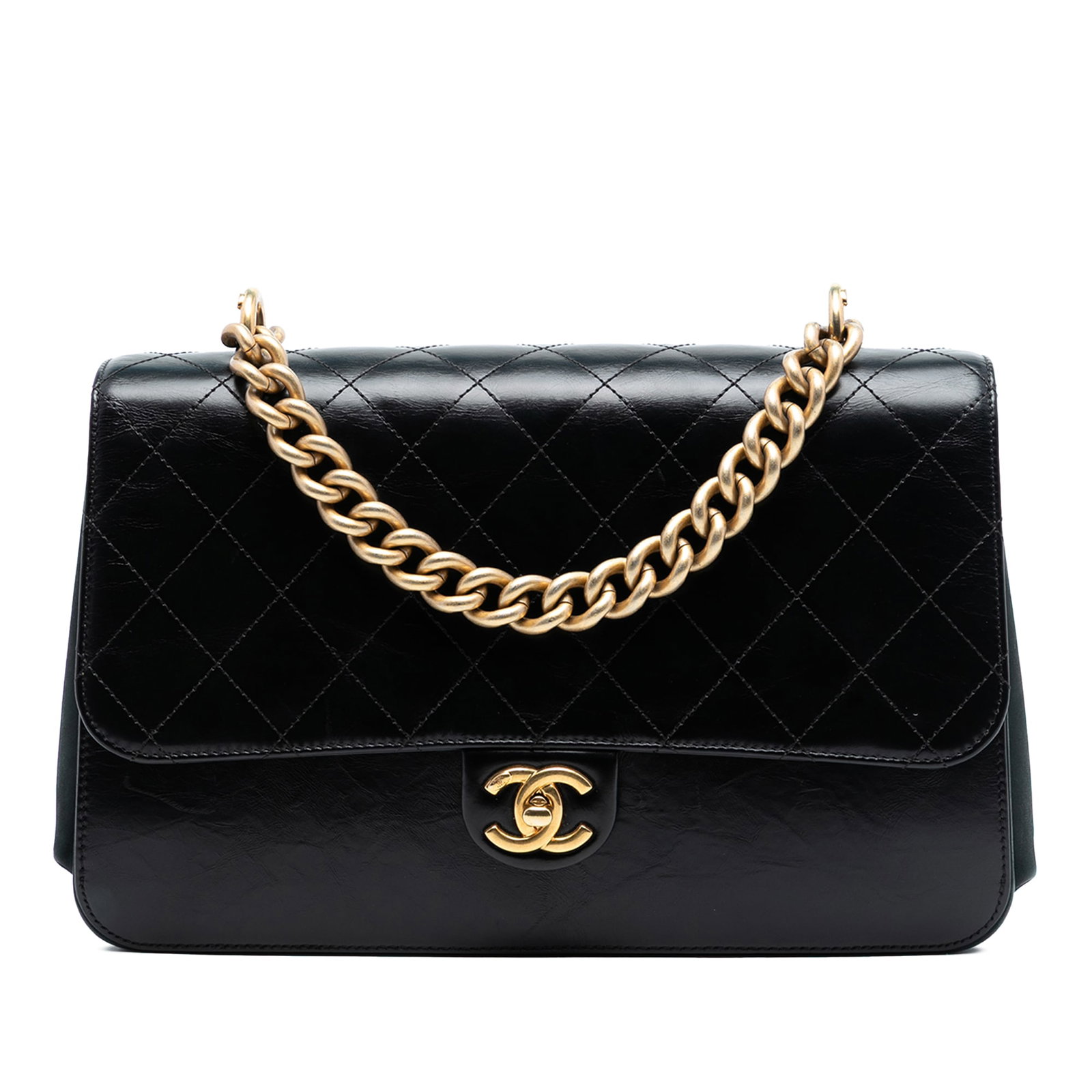 Chanel Paris Cosmopolite Aged Calfskin Quilted Flap Crossbody Bag Black (1 of 8)