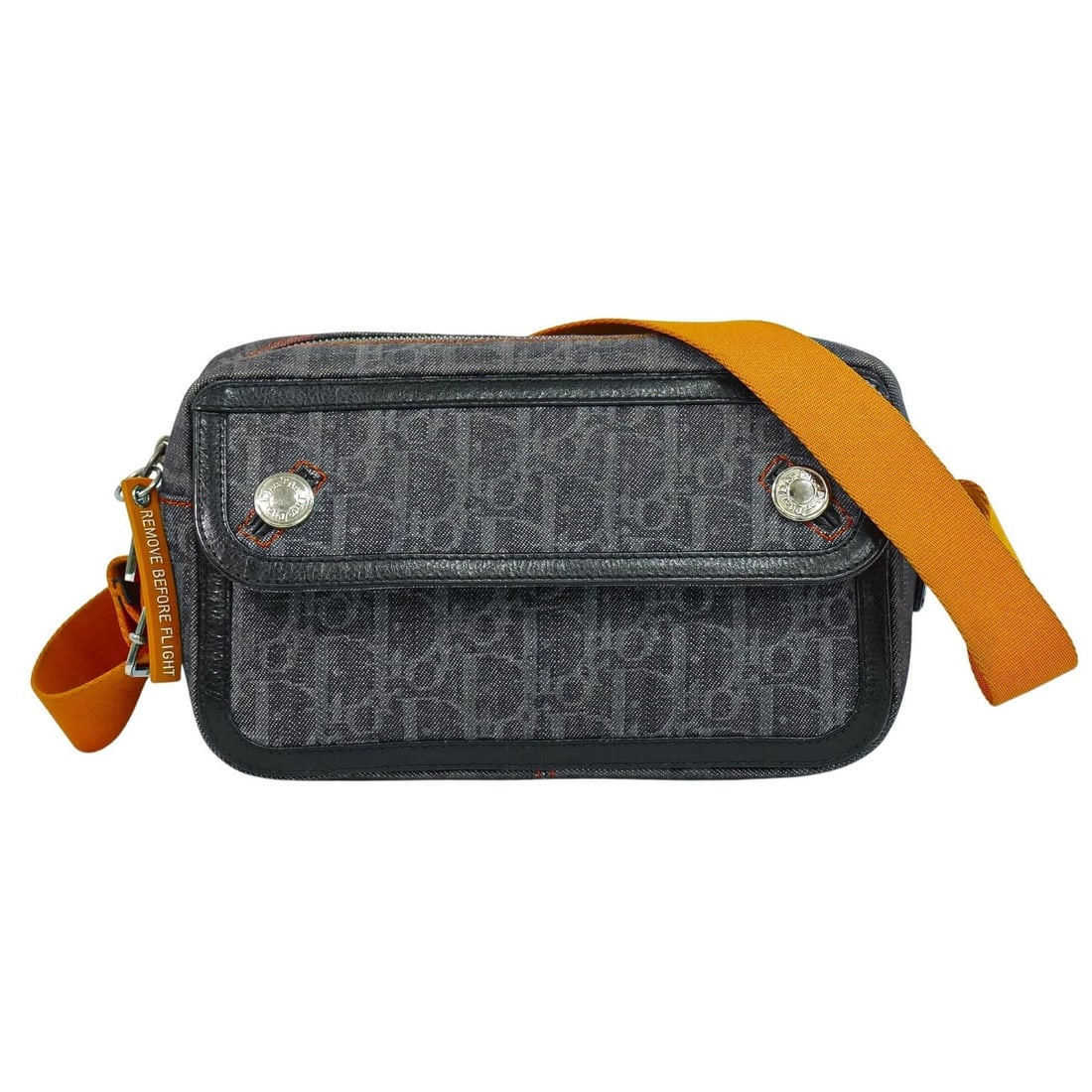 Christian Dior Denim Flight Shoulder Bag Navy 21cm x 12cm x 8cm (1 of 18)