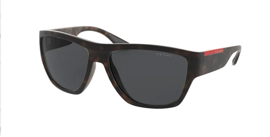 PRADA LINEA ROSSA PS 08VS 56406F Matte Havana Rectangle Sunglasses (1 of 1)