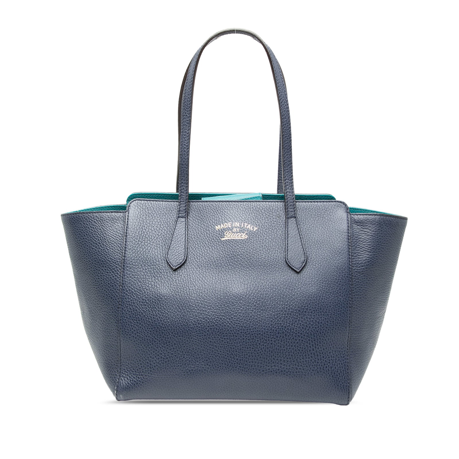 Gucci Medium Leather Swing Tote Blue Bag with Magnetic Closure (1 of 6)