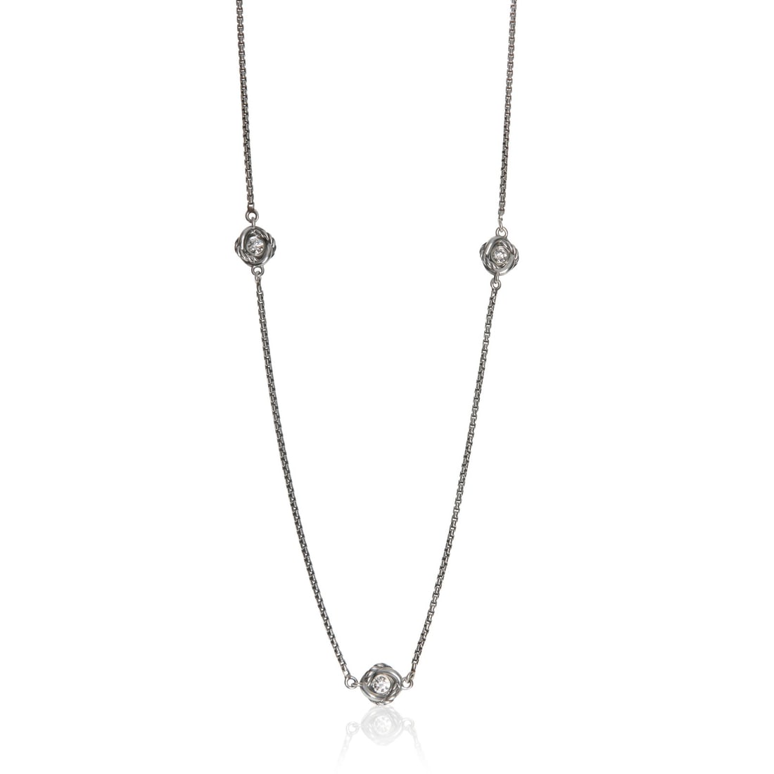 Infinity Station Diamond Pendant Necklace in Sterling Silver by David Yurman (1 of 4)