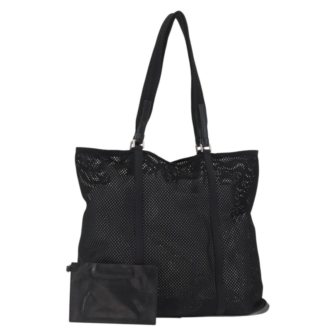 Vintage Prada Black Nylon Tote Bag 40cm x 38cm x 10cm: Vintage Prada Black Nylon Tote Bag 40cm x 38cm x 10cm This vintage Prada tote bag is crafted from black nylon and designed for women. It features a spacious interior and durable construction, suitable