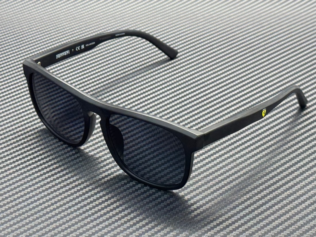 Ferrari FZ6020U Matte Black Polarized 57mm Men's Sunglasses with Pouch (1 of 4)