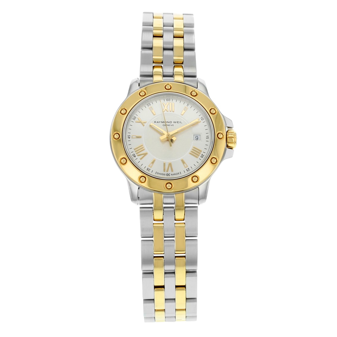 Raymond Weil Tango Gold Tone Quartz Ladies Watch Model 5399-STP-00657: Raymond Weil Tango Gold Tone Quartz Ladies Watch Model 5399-STP-00657 Discover the elegance of the Raymond Weil Tango Steel Gold Tone Quartz Ladies Watch. This stylish wristwatch features a classic ro