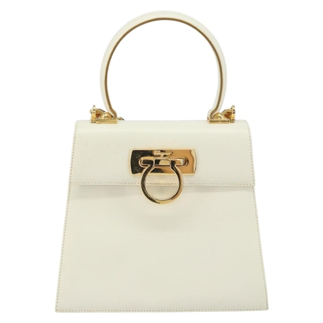 Gancini Leather Convertible Handbag by Salvatore Ferragamo White (1 of 18)