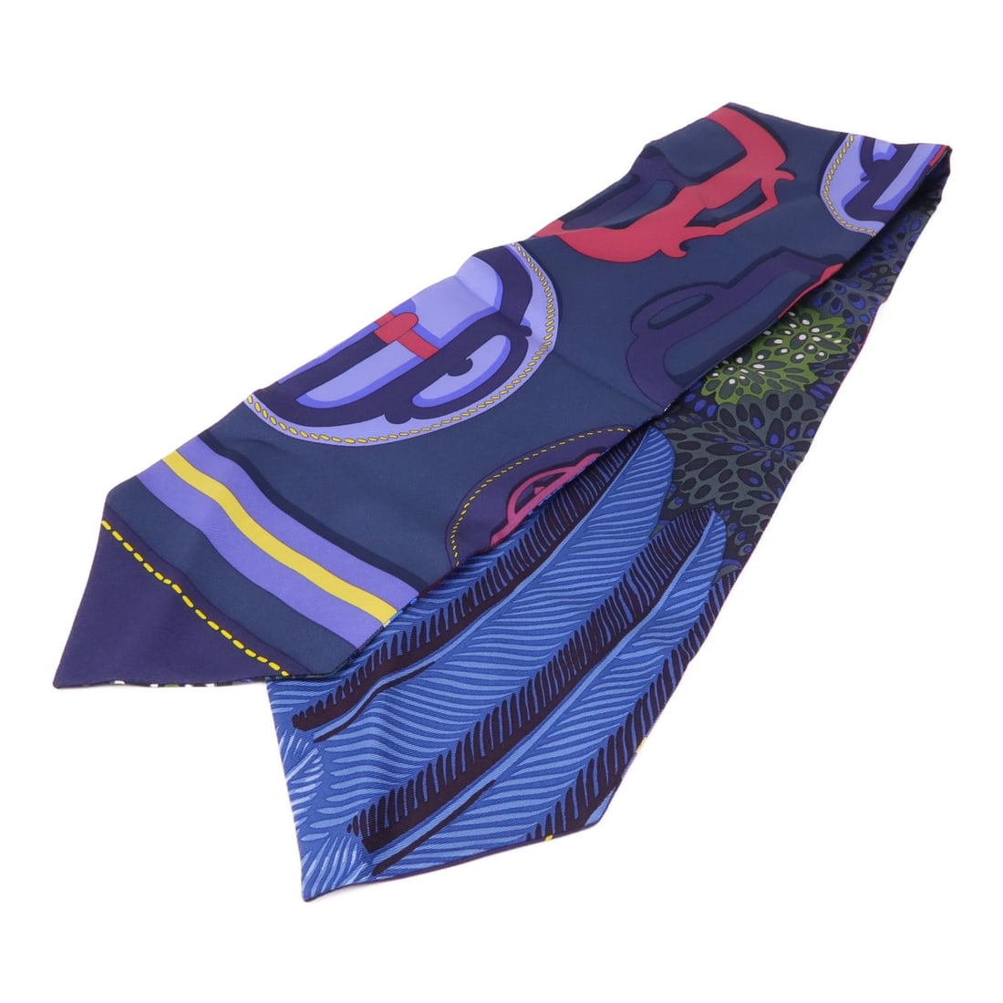 Hermes Silk Maxi Twilly Navy Blue Scarf for Women (1 of 8)