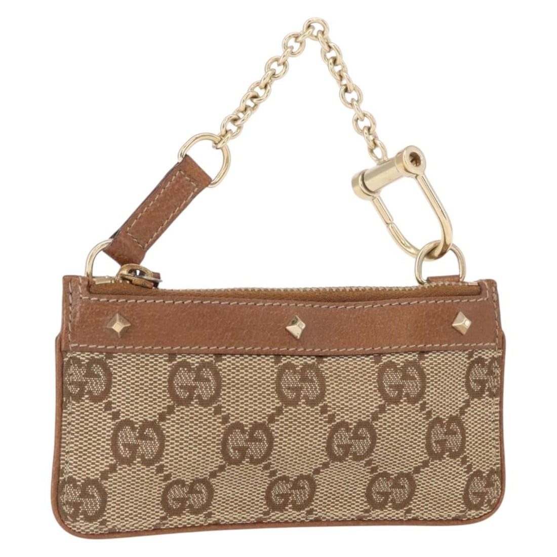 GUCCI GG Canvas Coin Purse Beige Gold Auth 120971 Italy (1 of 18)