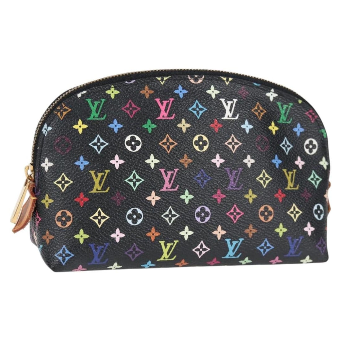 Louis Vuitton Multicolor Canvas Cosmetic Bag in Black: Louis Vuitton Multicolor Canvas Cosmetic Bag in Black This Louis Vuitton cosmetic pouch features the iconic Monogram Multicolor design on black canvas, crafted for women. The pouch is made in Spain an
