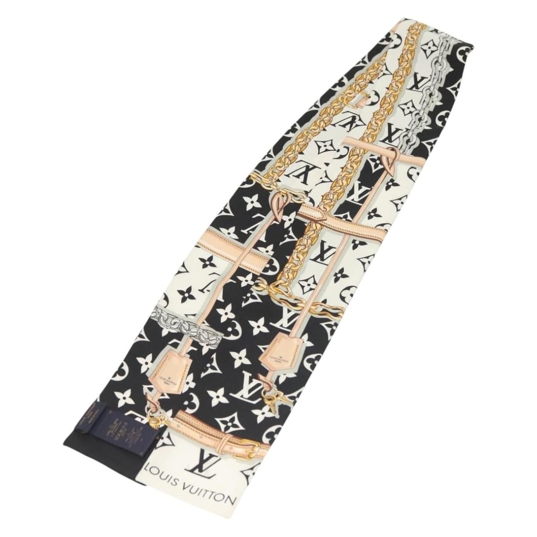 LOUIS VUITTON Monogram Confidential Silk Scarf Black M78656 Italy (1 of 13)