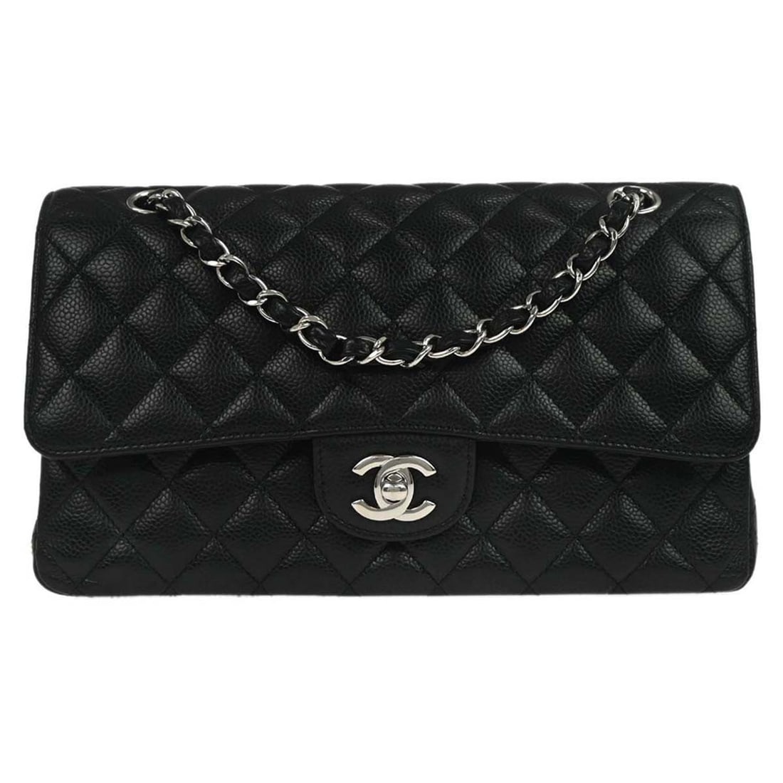 Chanel Medium Classic Double Flap Black Leather Shoulder Bag (1 of 11)