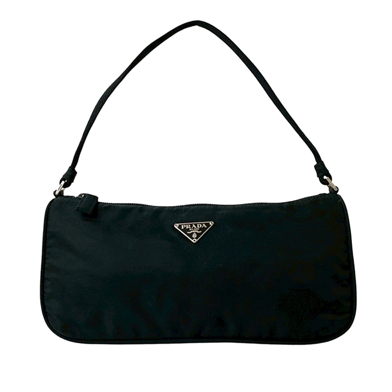 Prada Tessuto Black Nylon Shoulder Bag with Flat Strap (1 of 9)