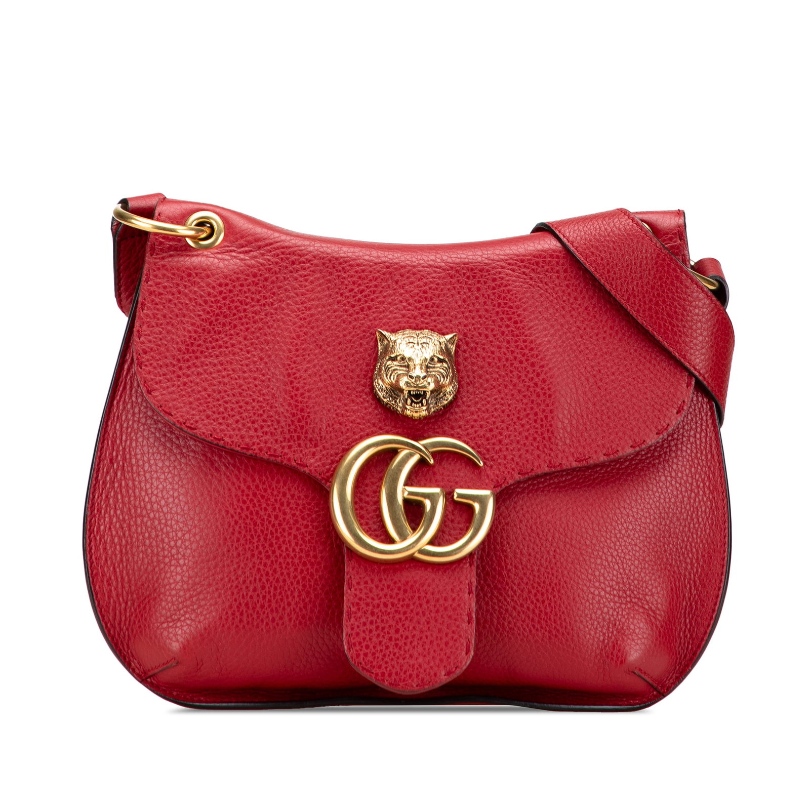 Gucci GG Marmont Red Leather Animalier Crossbody Bag (1 of 10)