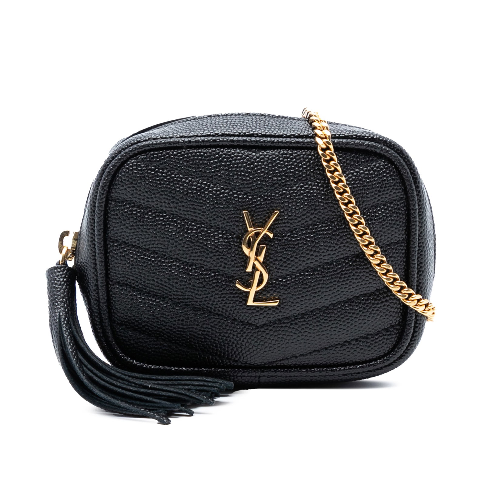 Saint Laurent Lou Baby Monogram Black Quilted Leather Camera Crossbody Bag (1 of 8)