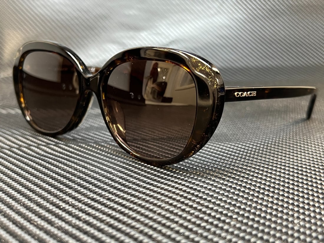 Coach HC8289F 558313 Tortoise Glitter Round Sunglasses with Brown Gradient Lenses (1 of 4)
