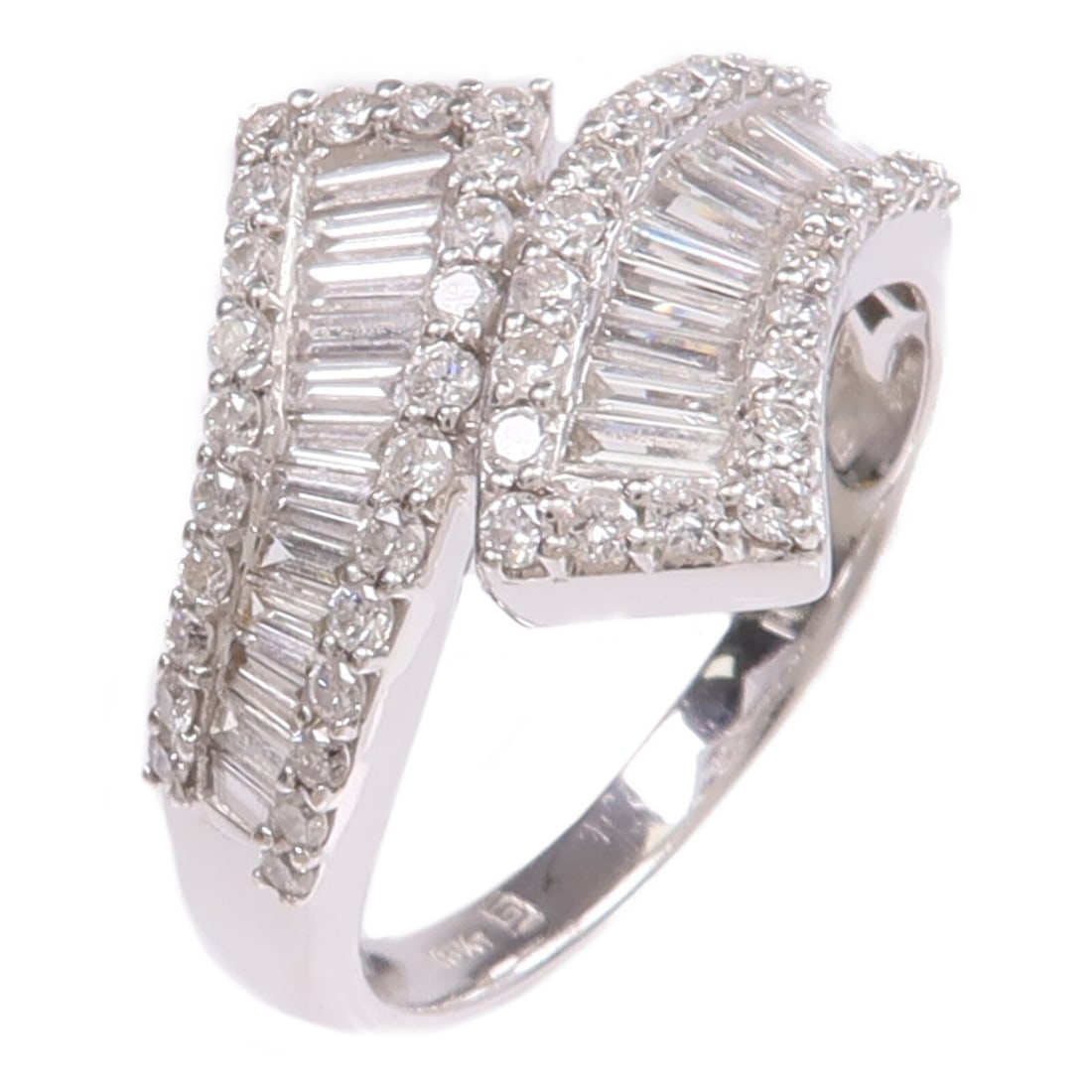 Diamond Ring in 18K White Gold Size 7 by JEWELRY: Diamond Ring in 18K White Gold Size 7 by JEWELRY This diamond ring features a sophisticated design crafted in 18K white gold. The ring is set with a clear diamond as its main stone and is sized to fit