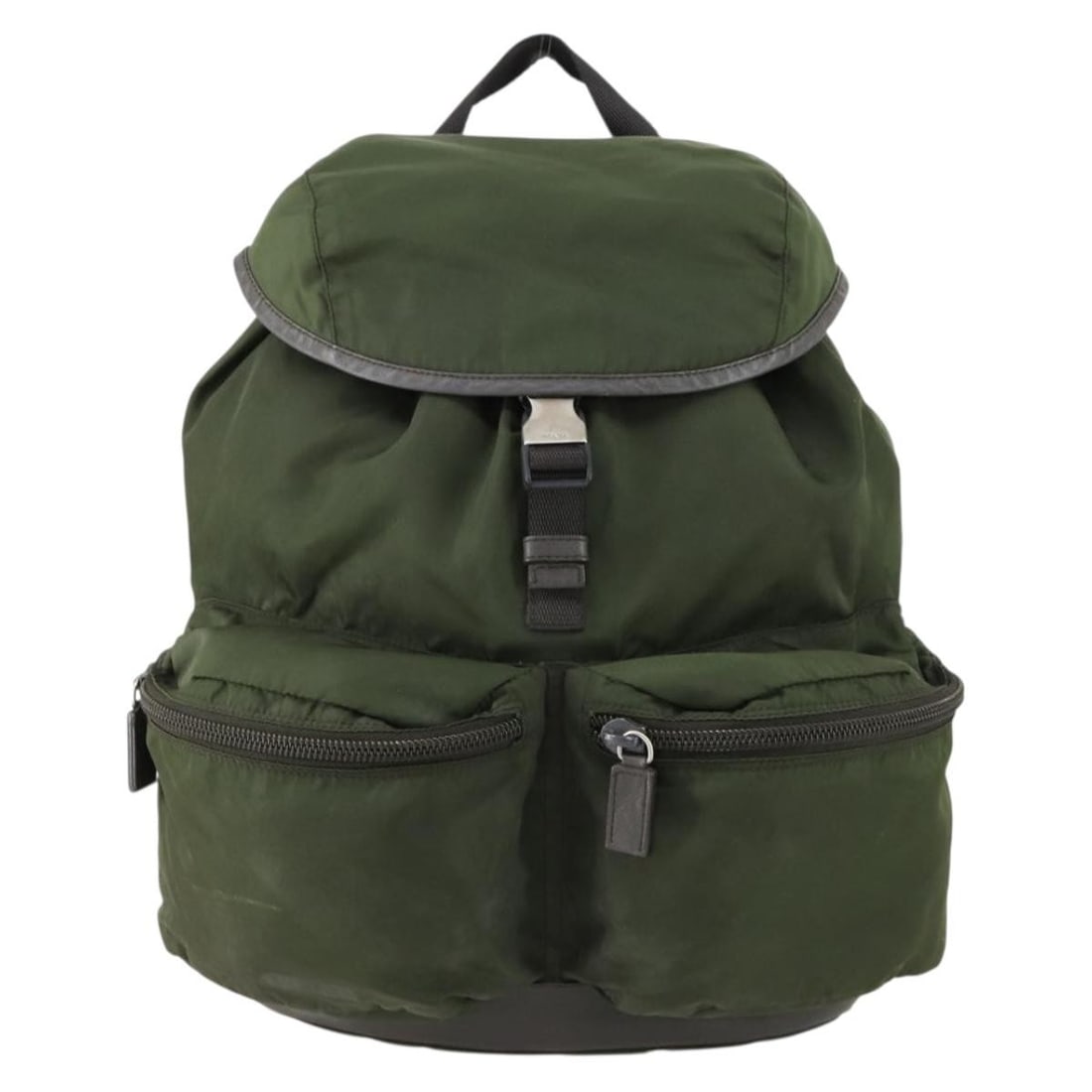 Prada Nylon Backpack with Dual Front Pockets Khaki 28x37x15cm (1 of 18)