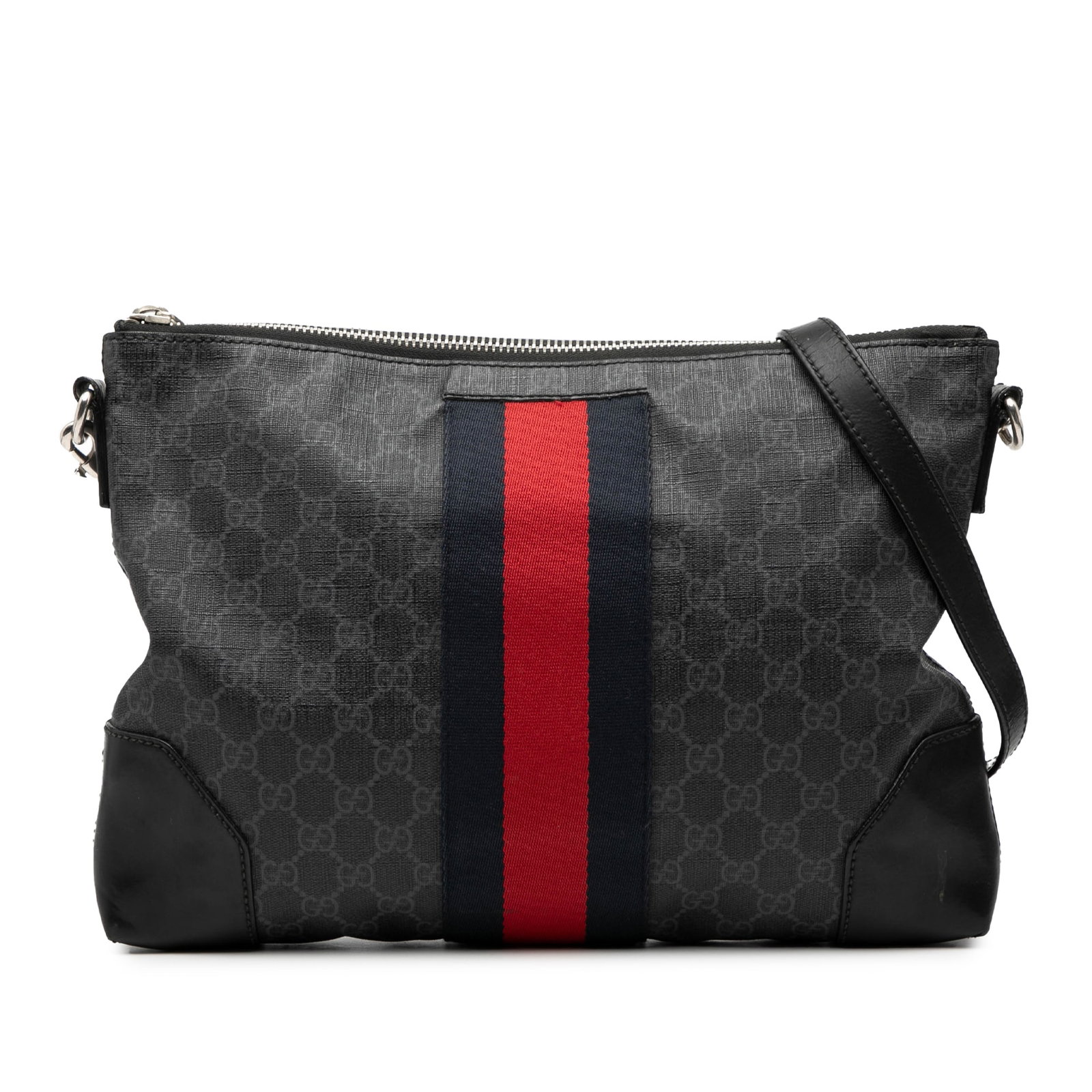 Gucci GG Supreme Web Canvas Crossbody Bag with Leather Trim (1 of 7)