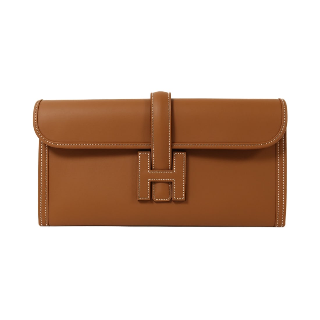 Jige Elan 29 Brown Calfskin Clutch by Hermes: Jige Elan 29 Brown Calfskin Clutch by Hermes The HERMES Jige Elan 29 clutch bag is crafted from brown calfskin leather, offering a sophisticated and timeless accessory for women. Made in France, this