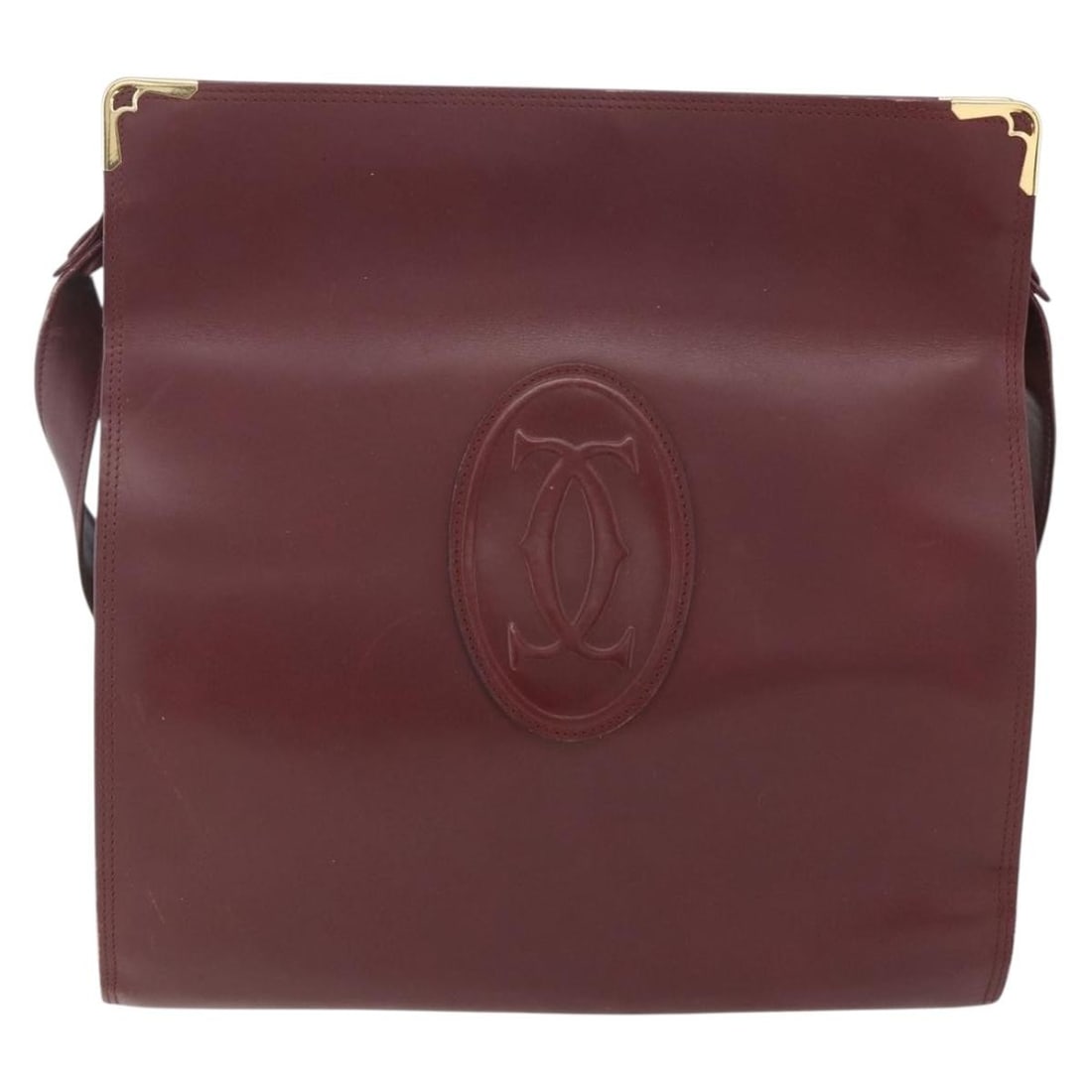 Leather Burgundy Cartier Must de Shoulder Purse 25cm by 8cm (1 of 18)