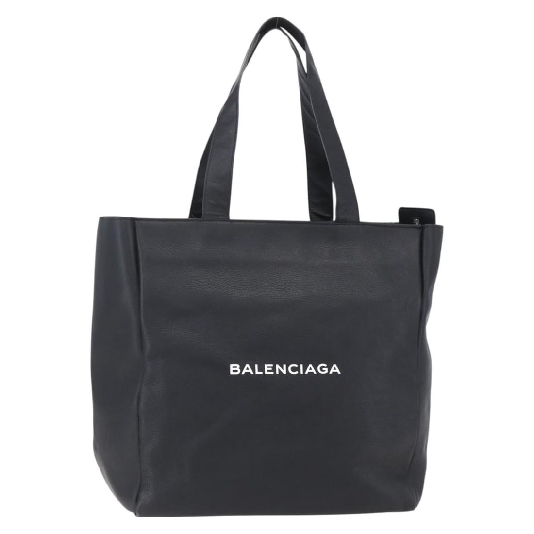 Balenciaga Leather Tote Bag Everyday Carry in Black: Balenciaga Leather Tote Bag Everyday Carry in Black This pre-owned Balenciaga Everyday Carry Tote is crafted from black leather, designed for women. It features a spacious interior suitable for daily