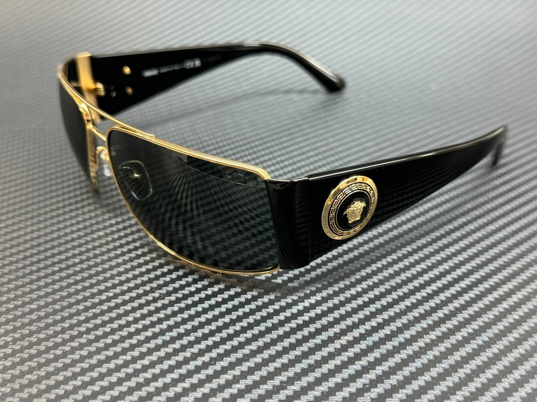 Versace VE2163 Gold Frame Gray Lens Rectangle Sunglasses for Men (1 of 5)