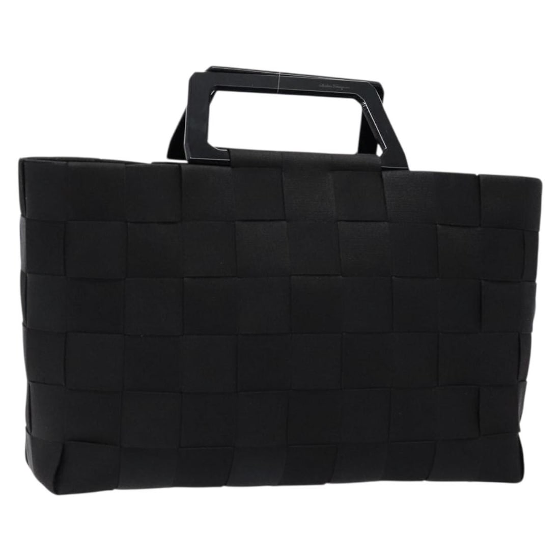 Salvatore Ferragamo Black Silver Canvas Hand Bag Italy Auth: Salvatore Ferragamo Black Silver Canvas Hand Bag Italy Auth This Salvatore Ferragamo hand bag showcases a sleek design crafted from durable canvas in a stylish black and silver color combination. Perf