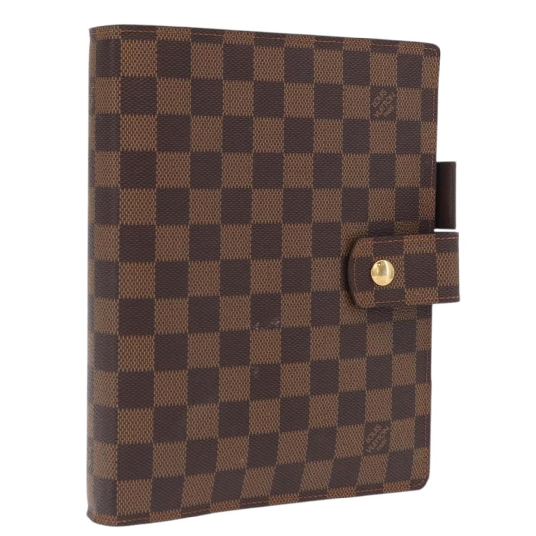 Day Planner Cover Damier Ebene Canvas R20107 by Louis Vuitton: Day Planner Cover Damier Ebene Canvas R20107 by Louis Vuitton This is a Louis Vuitton Damier Ebene Agenda GM day planner cover crafted from signature Damier Ebene coated canvas. Designed for women, it