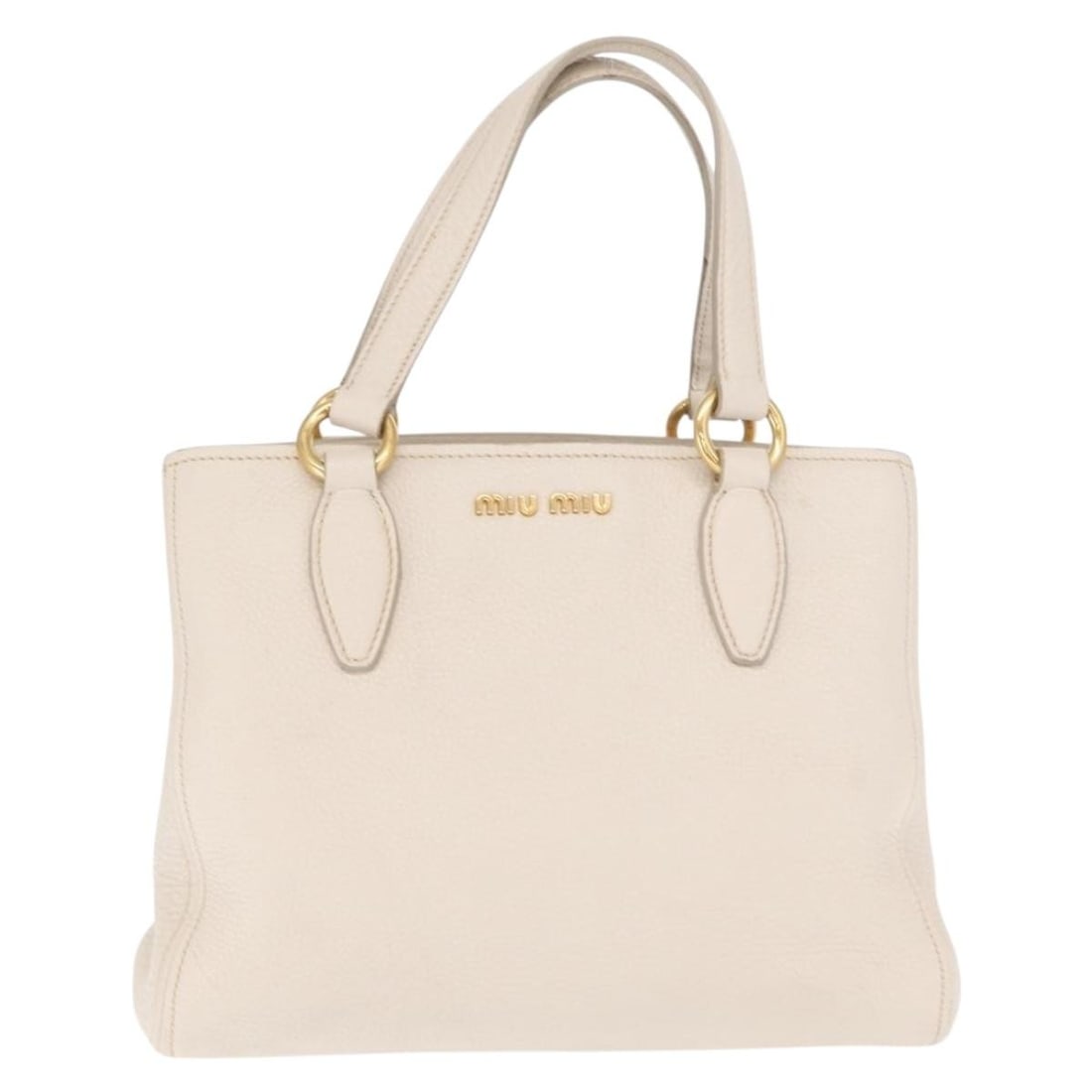 White Leather Phenix Convertible Tote by Miu Miu 28cm (1 of 18)
