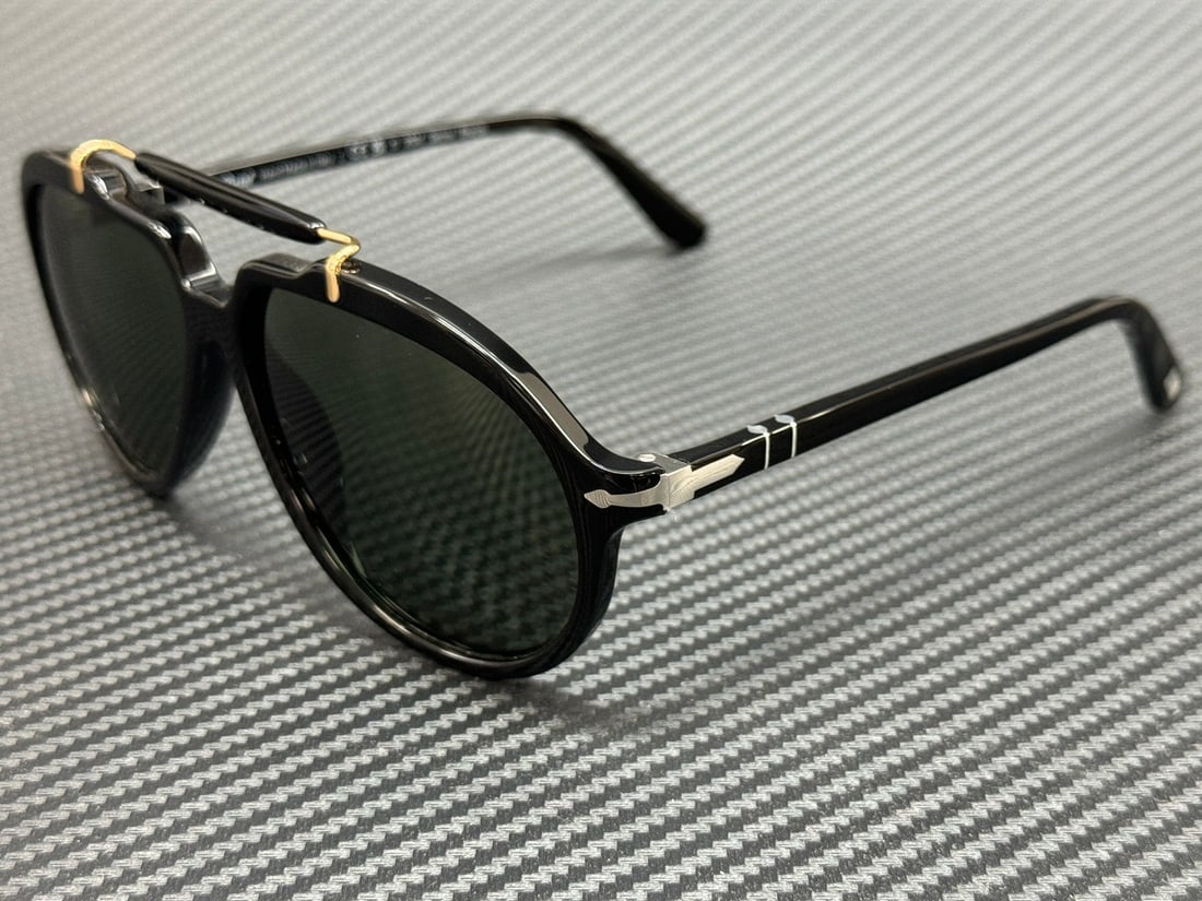 Persol PO0202S 95 31 Black Green Unisex Sunglasses with Authenticity Certificate (1 of 4)