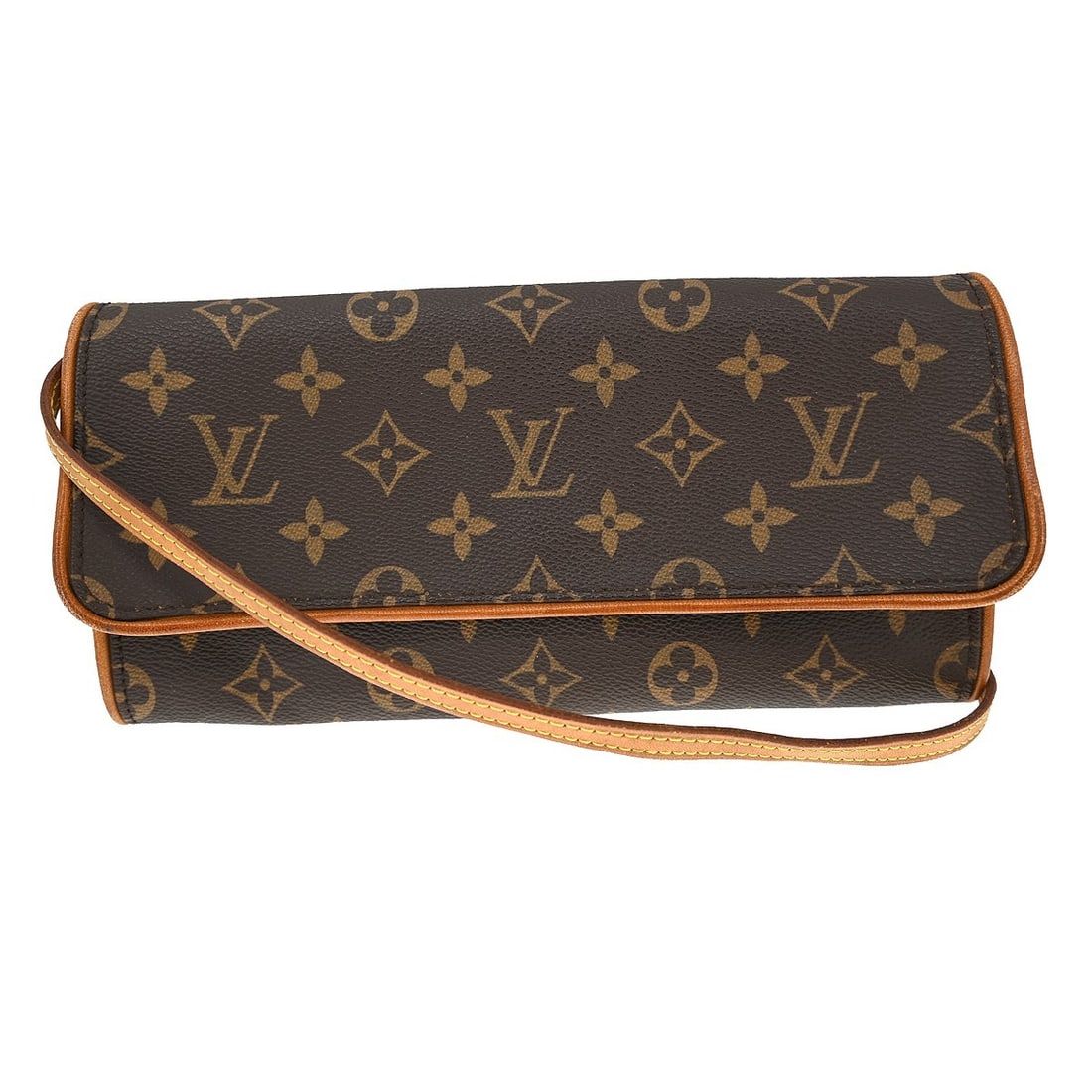 Louis Vuitton Pochette Twin GM Monogram Canvas Crossbody Bag with Detachable Strap: Louis Vuitton Pochette Twin GM Monogram Canvas Crossbody Bag with Detachable Strap This Louis Vuitton Pochette Twin GM crossbody bag features the iconic Monogram canvas leather exterior and a brown le