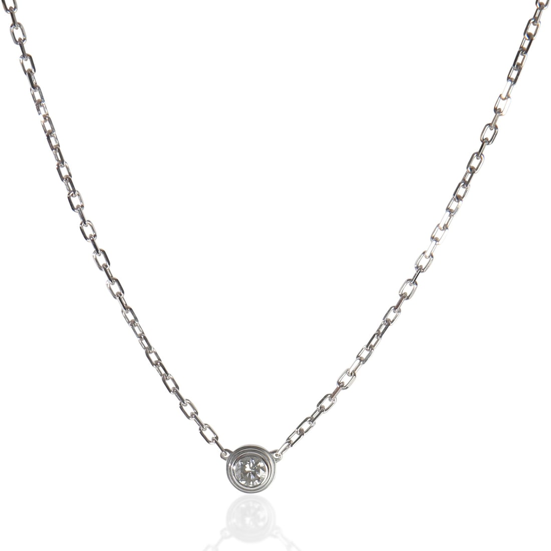 Cartier D'amour Small Pendant in 18k White Gold with Diamonds and Box (1 of 5)
