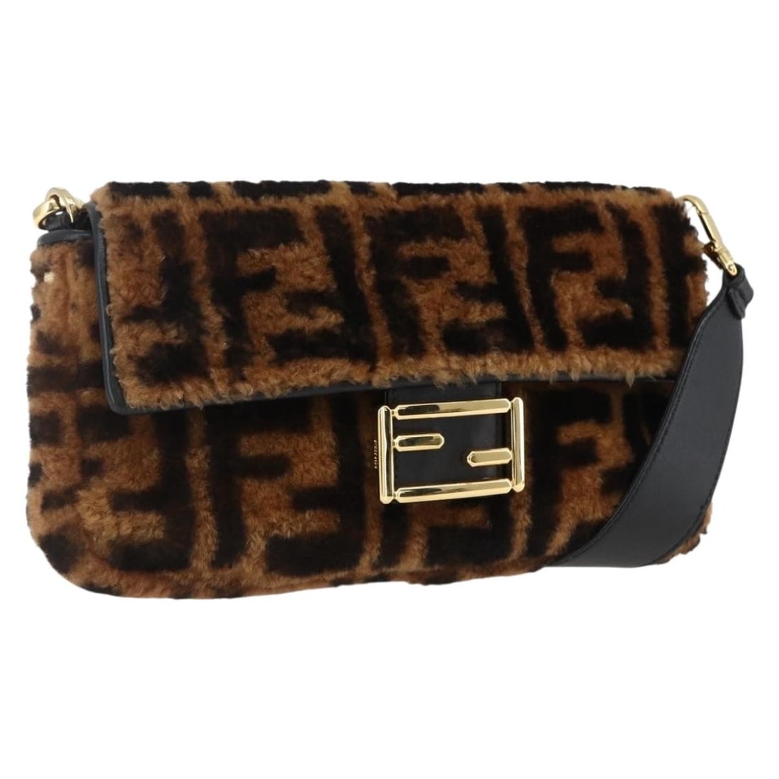 Fendi Black Baguette Canvas Shoulder Bag 26cm x 13cm x 4cm: Fendi Black Baguette Canvas Shoulder Bag 26cm x 13cm x 4cm This Fendi Baguette Bag is crafted from black canvas and designed for women. The bag features a structured silhouette with a shoulder strap,