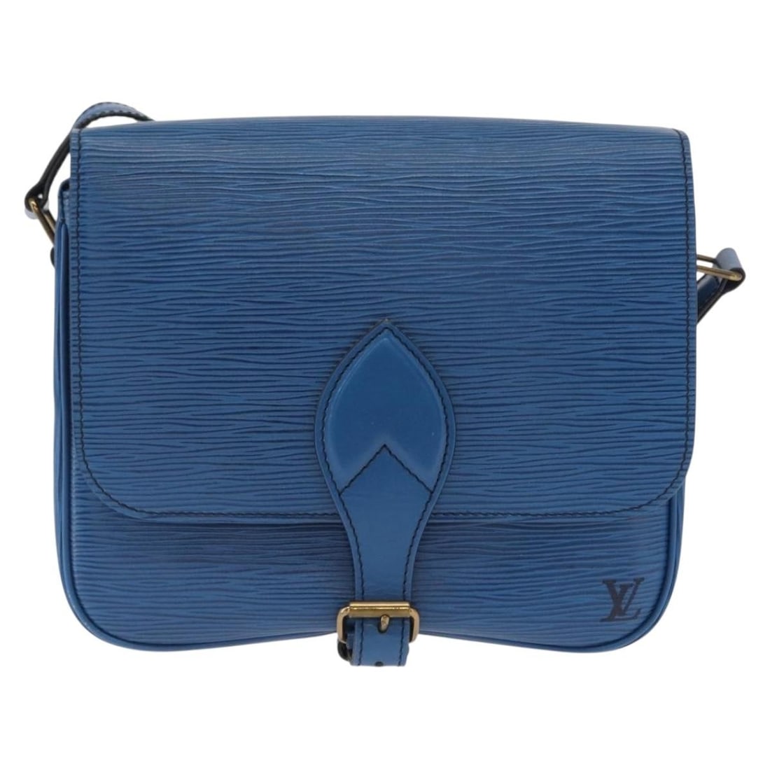 Cartouchiere Shoulder Bag in Blue Epi Leather by Louis Vuitton: Cartouchiere Shoulder Bag in Blue Epi Leather by Louis Vuitton This Louis Vuitton Cartouchiere handbag is crafted from blue Epi leather and designed for women. It features a structured silhouette with