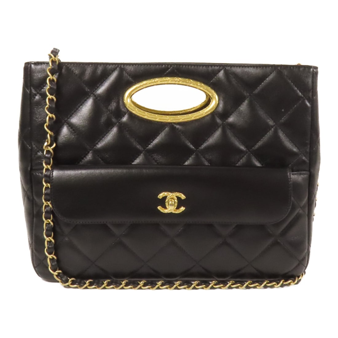 CHANEL Black Leather 2Way Shoulder Bag with GHW (1 of 14)