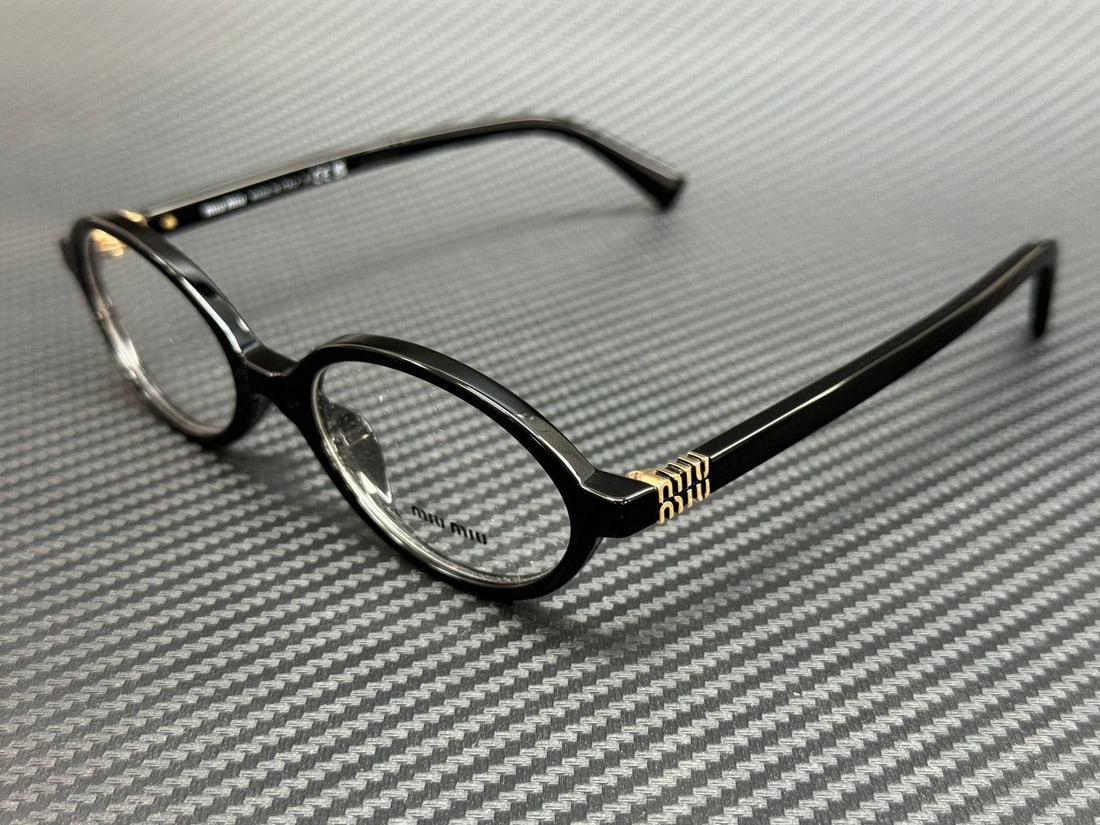 Miu Miu MU 01XV 1AB1O1 Black Women's 50mm Eyeglasses with Authenticity Certificate: Miu Miu MU 01XV 1AB1O1 Black Women's 50mm Eyeglasses with Authenticity Certificate Elevate your eyewear collection with these stylish Miu Miu MU 01XV 1AB1O1 Black Women's eyeglasses. Featuring a class