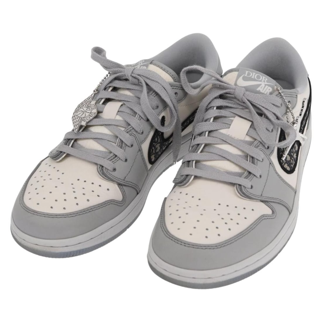 Christian Dior Trotter Air Dior Jordan 1 Low OG Sneakers Gray Authentic: Christian Dior Trotter Air Dior Jordan 1 Low OG Sneakers Gray Authentic Step out in style with the Christian Dior Trotter Air Dior Air Jordan 1 Low OG Sneakers in Gray. Crafted in Italy, these sneaker