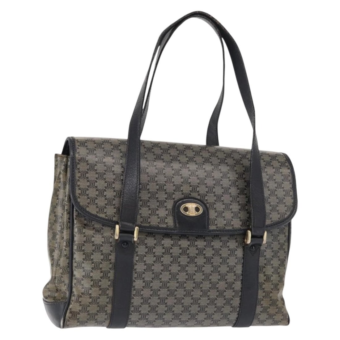 Celine Macadam Black Canvas and Leather Vintage Shoulder Bag (1 of 18)