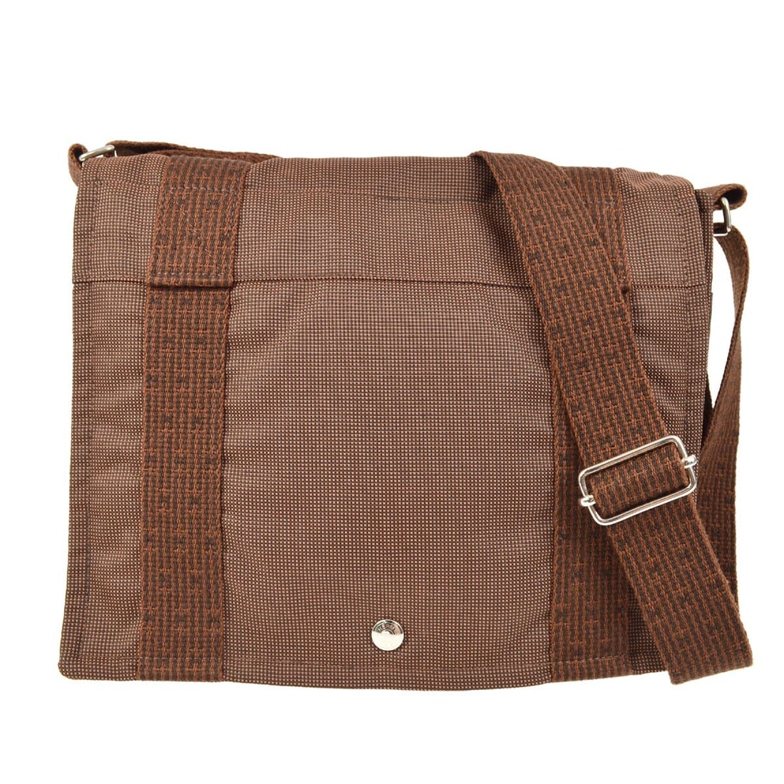 Hermes Basas PM Brown Toile H Messenger Bag with Silver Hardware (1 of 7)