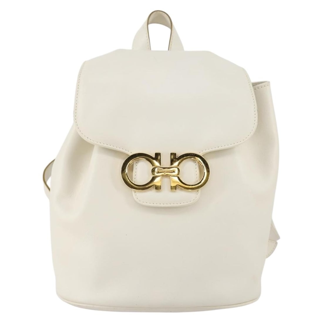 Gancini White Leather Backpack by Salvatore Ferragamo (1 of 18)