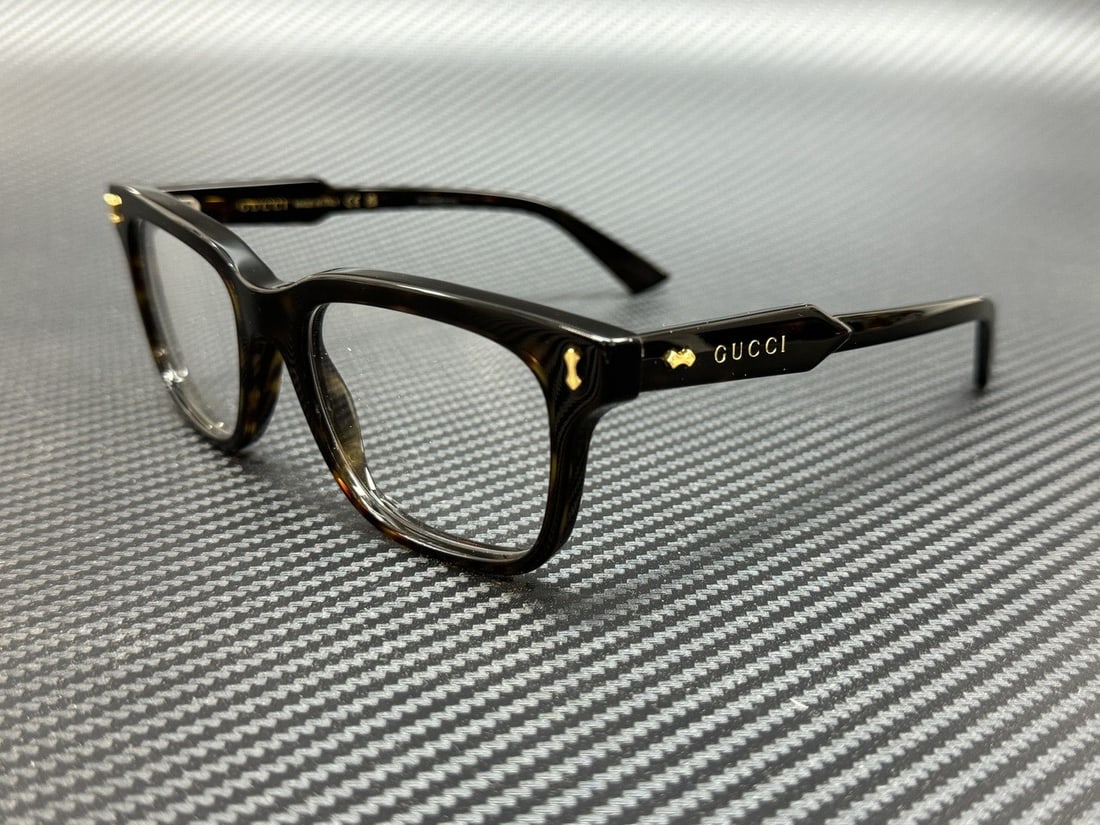 GUCCI GG1265O 007 Brown Havana Men's Eyeglasses with Authenticity: GUCCI GG1265O 007 Brown Havana Men's Eyeglasses with Authenticity Elevate your eyewear collection with these stylish GUCCI GG1265O 007 eyeglasses. Featuring a sophisticated Brown Havana frame, these m