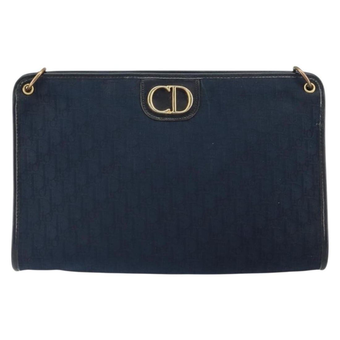 Navy Canvas Vintage CD Trotter Christian Dior Shoulder Bag (1 of 18)