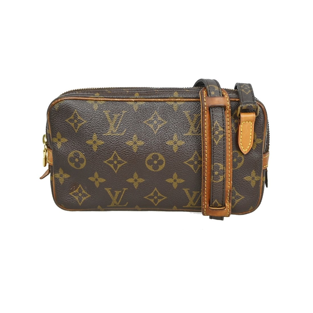 Louis Vuitton Marly Bandouliere Monogram Mini Leather Crossbody Bag: Louis Vuitton Marly Bandouliere Monogram Mini Leather Crossbody Bag This Louis Vuitton Marly Bandouliere crossbody bag features the iconic monogram pattern and is crafted from brown leather with canva