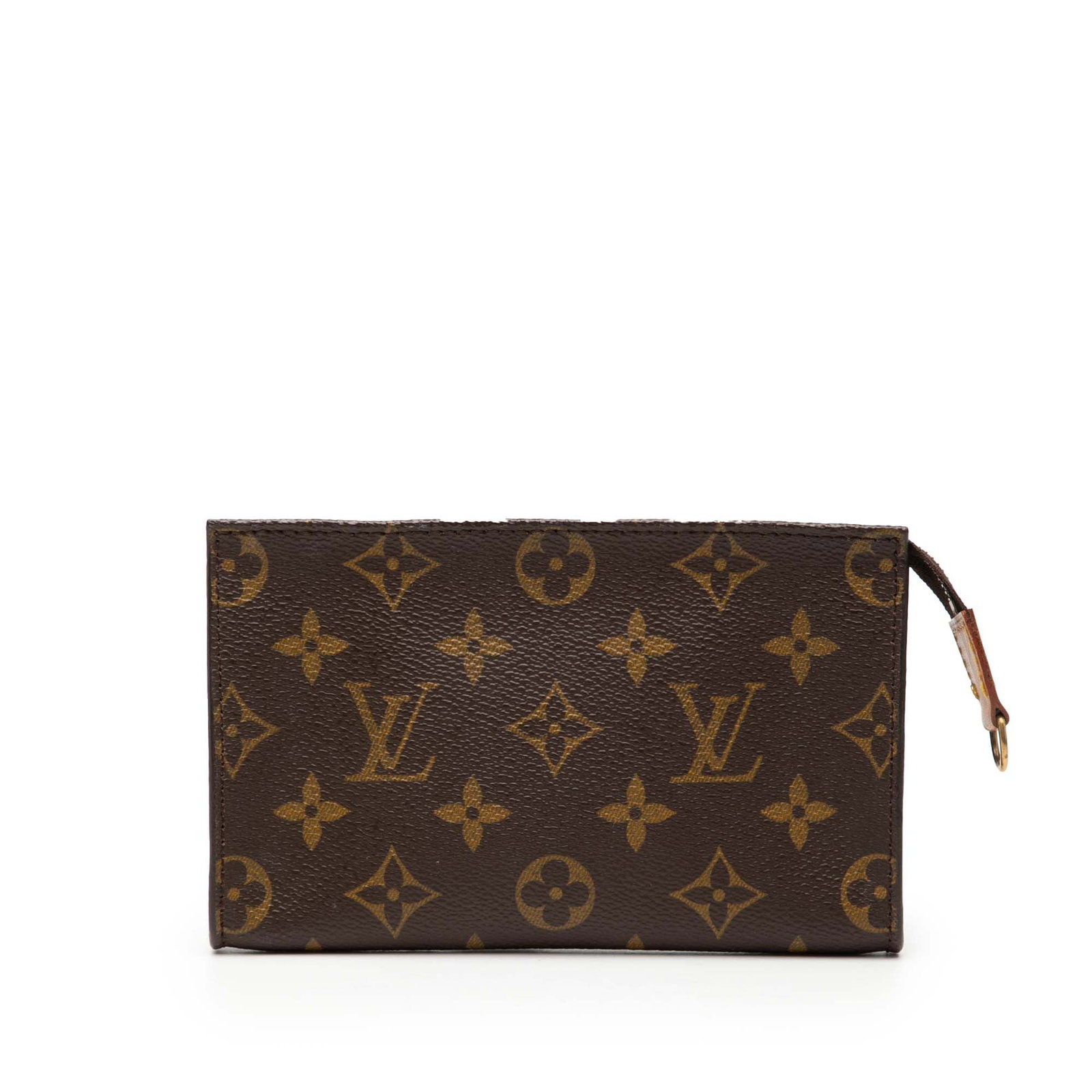 Monogram Canvas Zippered Pouch by Louis Vuitton: Monogram Canvas Zippered Pouch by Louis Vuitton This Louis Vuitton Monogram Petit Bucket Pouch features the iconic monogram canvas body with a top zip closure. The pouch shows some signs of wear, incl