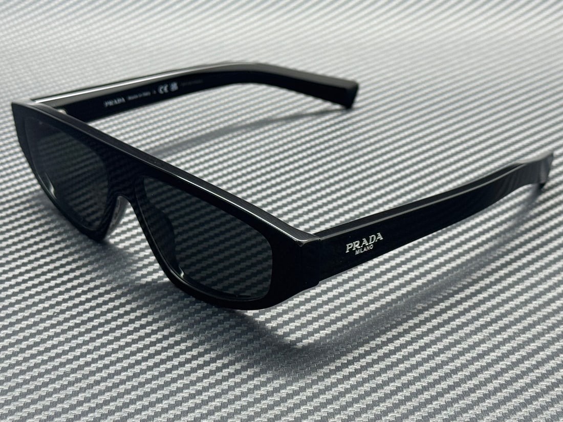 Men's PRADA PR C02S Black Sunglasses with Dark Grey Lenses 57mm (1 of 4)