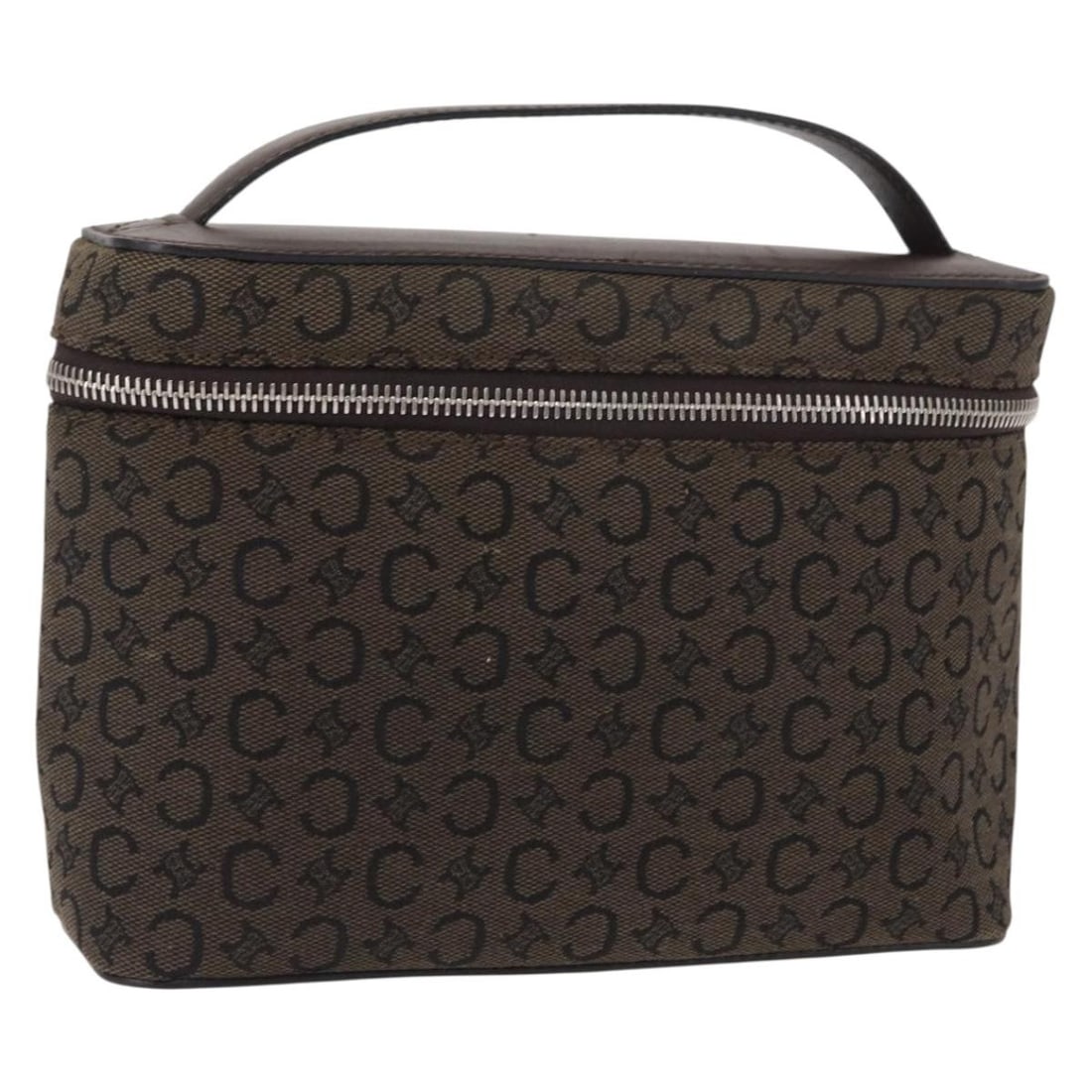 Celine Macadam Brown Silver Canvas Vanity Bag Made in Italy (1 of 18)