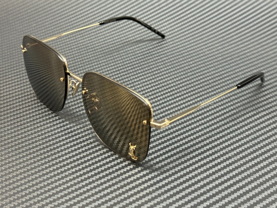 Saint Laurent SL 312 M 006 Gold Square 58mm Women's Sunglasses (1 of 5)